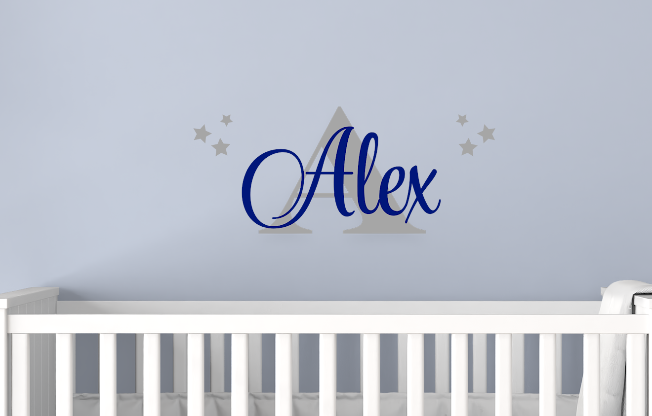 Personalized Wall Decal Initial and Name Vinyl