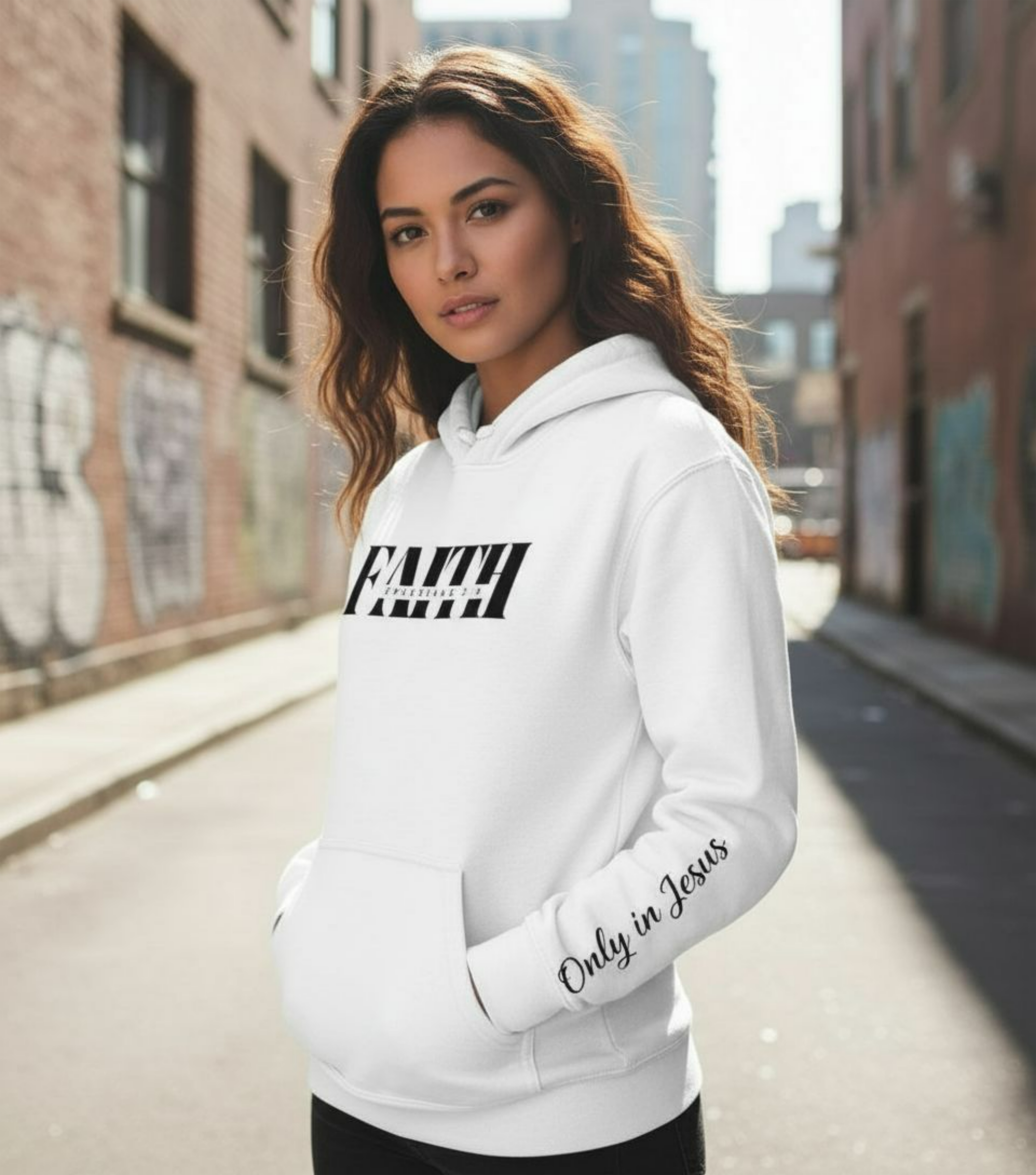Faith White Hoodie