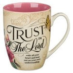 Trust In The Lord Pink Ceramic Mug Proverbs 3:5