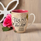 Trust In The Lord Pink Ceramic Mug Proverbs 3:5