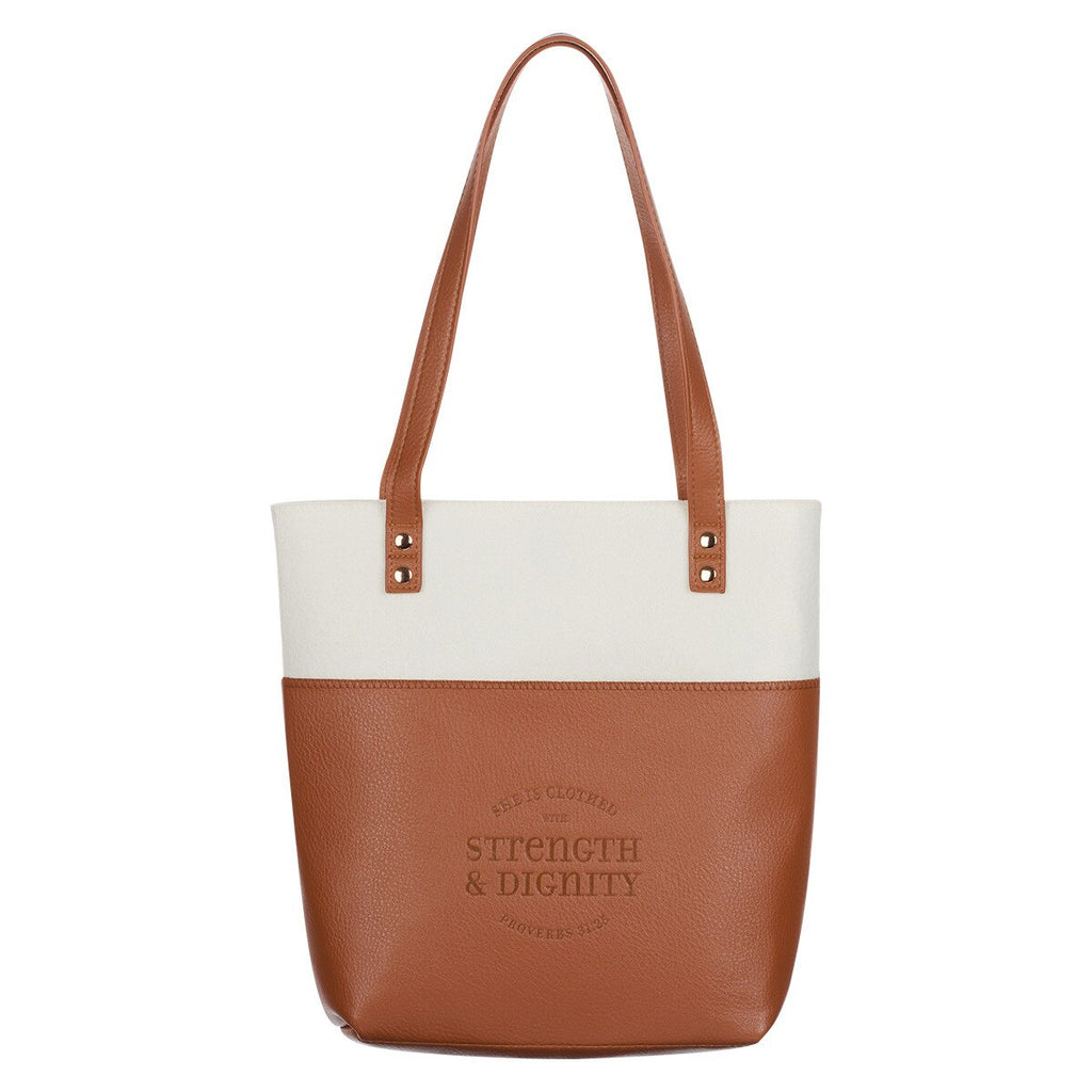 Proverbs 31 Women "Two-Tone Leather Tote Bag"
