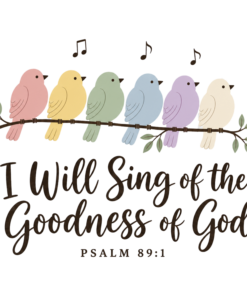 Alternative view of Psalm 89:1 Birds Singing T-Shirt (Peach)