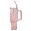 Psalm 46:5 God Is With Her pink floral 40oz stainless steel tumbler with straw