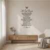 The Lord's Prayer wall art decal with butterfly and floral accents