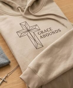 Grace Abounds hoodie, sand