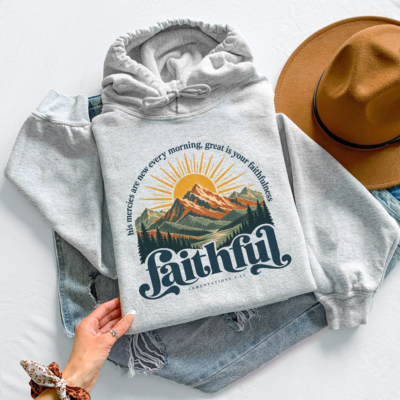 Faithful Hoodie - Lamentations 3:23 - Image 4