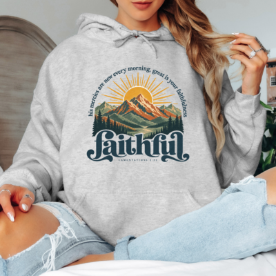 Faithful Hoodie - Lamentations 3:23 - Image 3