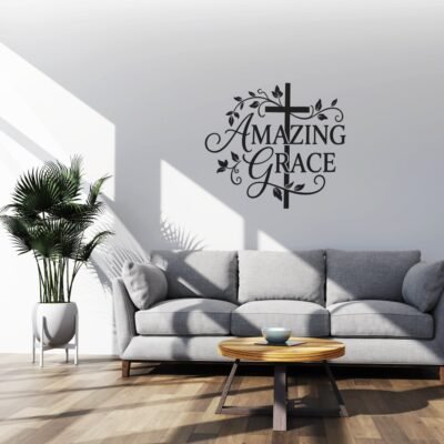 Amazing Grace framed wall print styled in a room, Ephesians 2:8